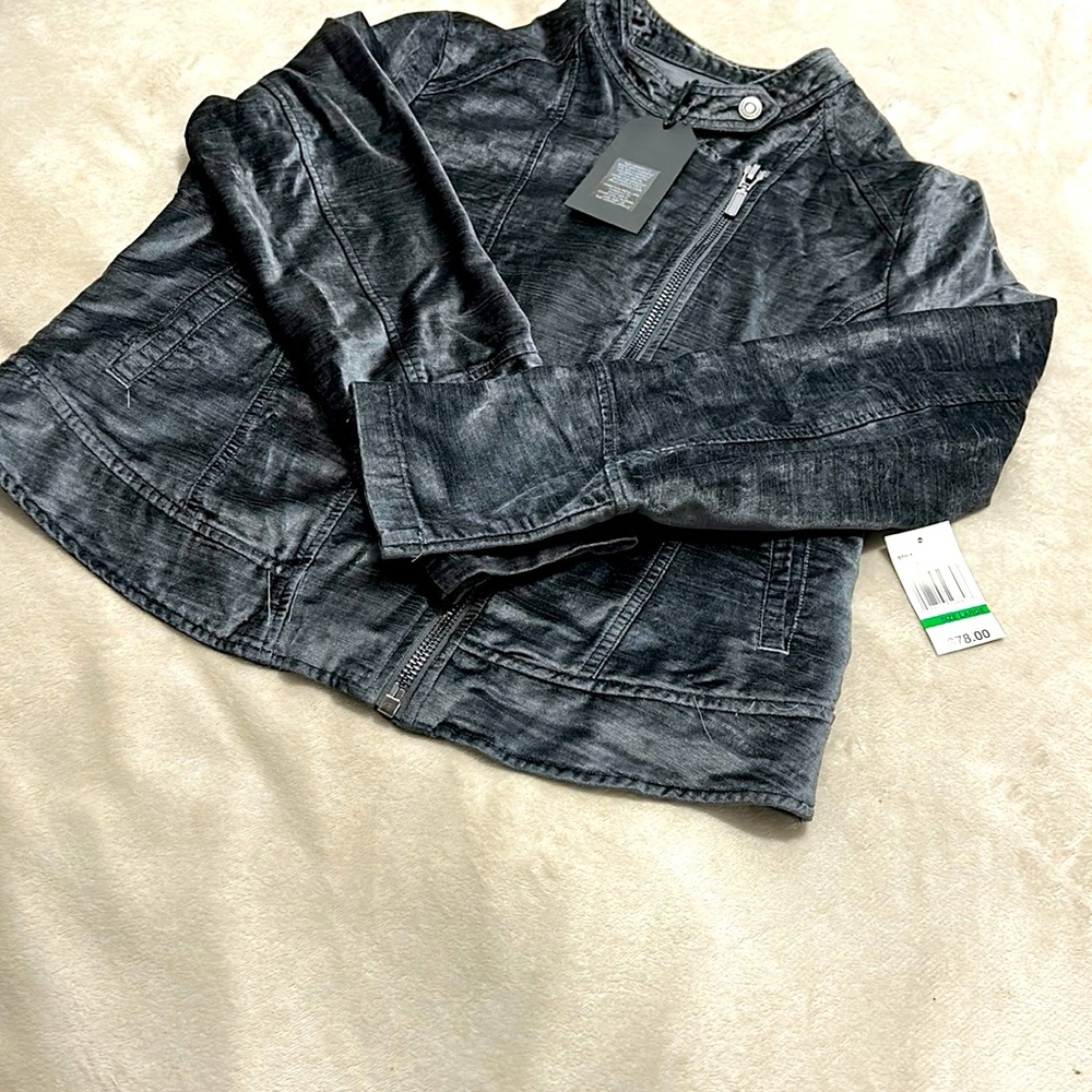 NWT Women’s Kenzie Grey Moto Jacket Size Large